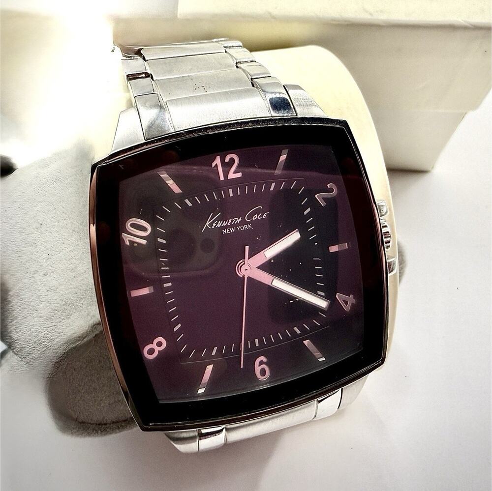Kenneth Cole New York NEW Men's Quartz Analog Watch Black Dial Silver 41mm